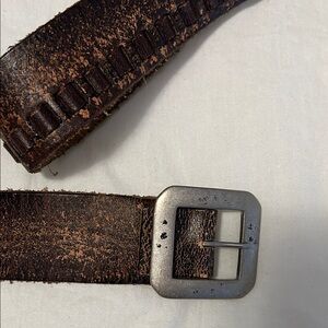 Cabi Brown Distressed Leather women’s Belt with Silver Buckle size large L
